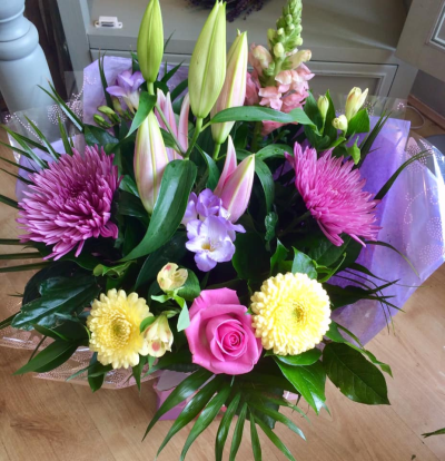 Pastel Delight - A lovely selection of pretty lilacs, pinks and lemons. Flowers may vary depending on availability.