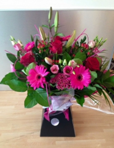 Cerise Aqua Pack - A lovely selection of cerise pink flowers. 
